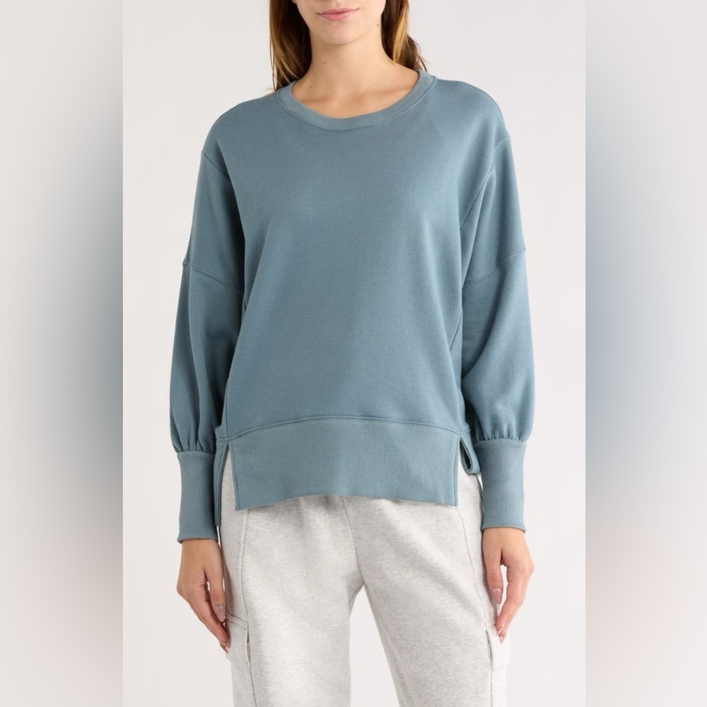 Z by Zella Wind Down Terry Crewneck Sweatshirt Grey Thunder | Size M